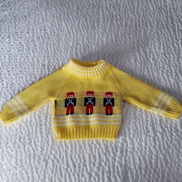 Vintage Christmas Baby Sweater Nutcracker Soldier - Picture 3 of 11